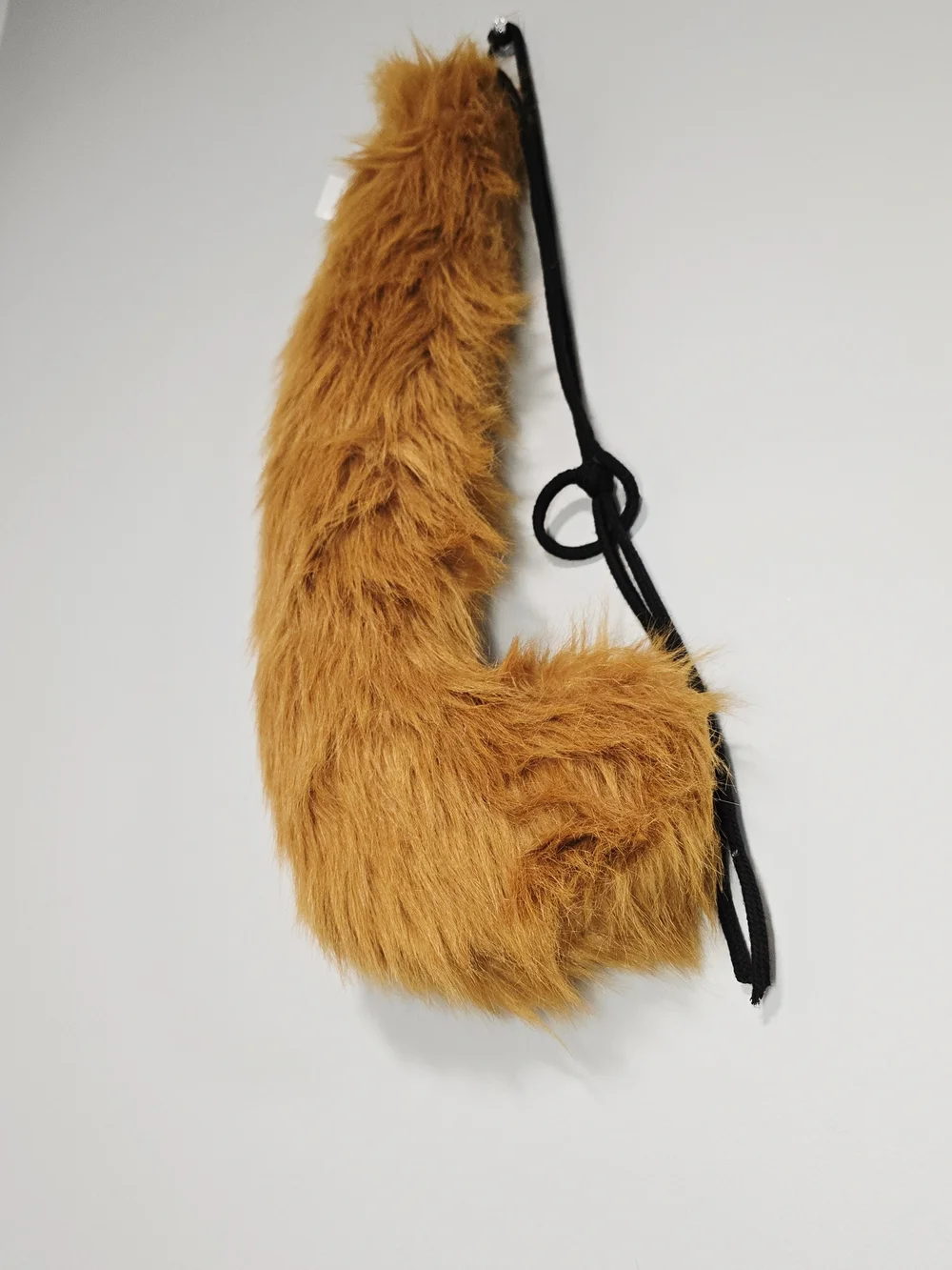 Faux Fur Tail Mustard Cat Costume Accessorie. With Waist Drawstring Fits Most.
